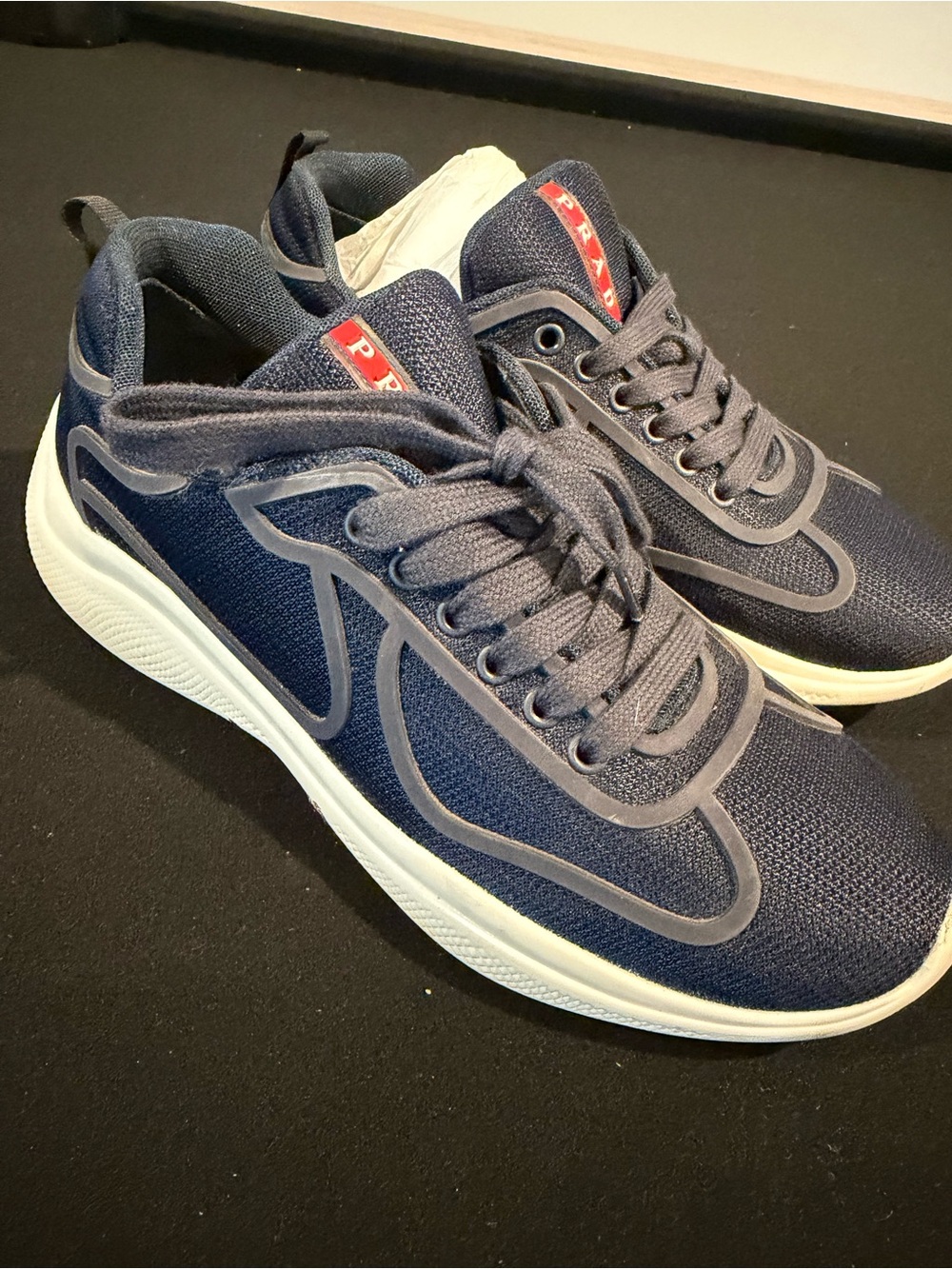 Prada Navy and Gray Men's Sneakers - Picture 3 of 4